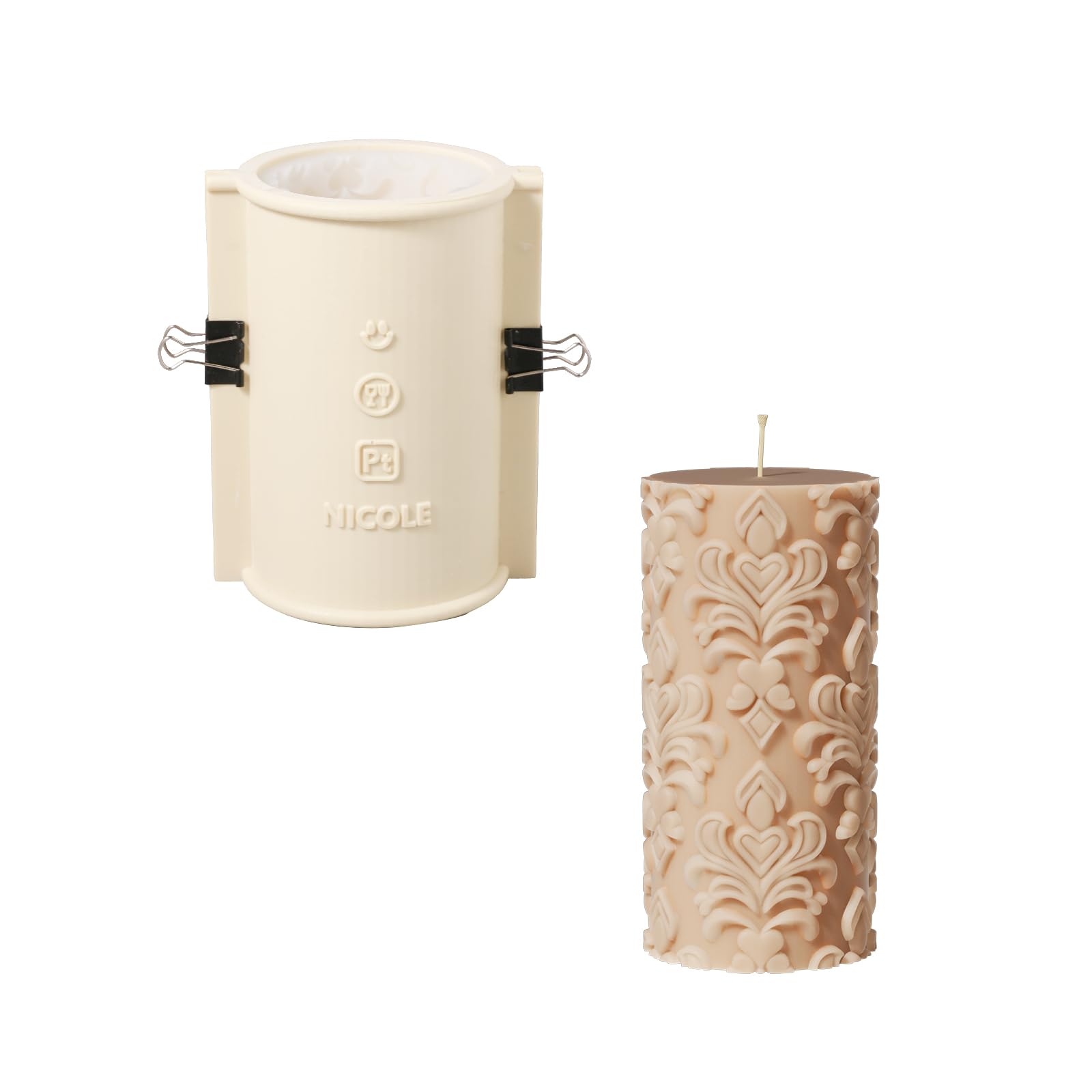 BOOWAN NICOLE Moldes de silicona para velas de pilar, moldes de velas,Moldes redondos esféricos para fundición para hacer velas, adornos artesanales