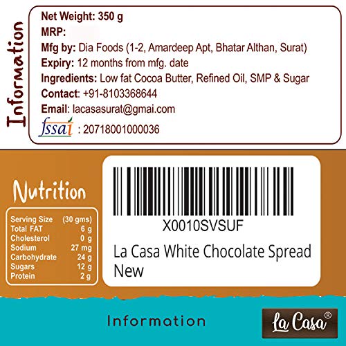 Image of La Casa Choco Spread Combo - Dark+Milk+White Chocolate Spread | 3x350g |