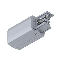 Paulmann 91359 ProRail3 Alimentazione 99,5 X 35 mm Max. 3.680 W, Sistema di binari in Metallo e plastica, Colore Argento, d’Argento, Fine Fine a sinistra