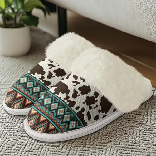 Womens Bedroom Slippers Size 5-13 Cute House Slippers for Woman Fuzzy Warm Slip On Shoes for Indoor3