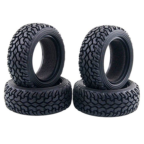 Lafeina 4Pcs Rc Rally Car Grain Rubber Tires And Wheel Rims For 1:10 Rc On Road Car Traxxas Tamiya Hsp Hpi Kyosho #TOP4