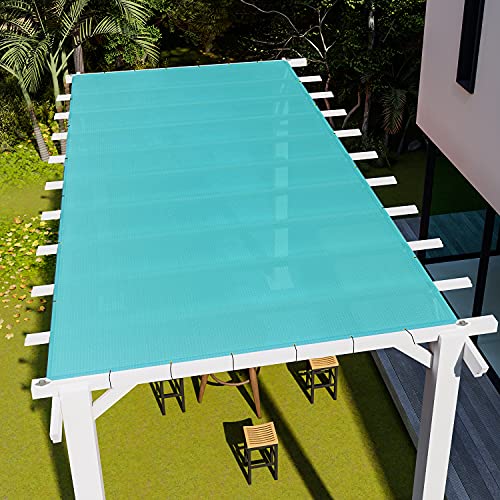 E&K Sunrise 11' x 14' Sun Shade Sail Straight Edge Rectangle Canopy Shade Cover with D-Ring Grommets UV Block for Outdoor Pergola Backyard Garden Patio Deck (Turquoise)