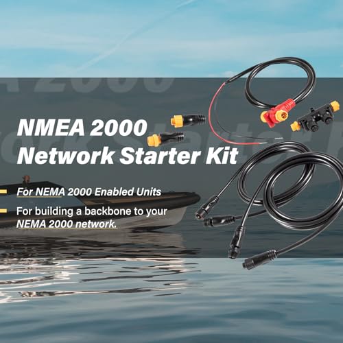 Image of NMEA 2000 Network Starter Kit for Lowrance Simrad B&G Navico Garmin Networks /Fishfinder /Chartplotter, Includes Backbone Cables丨Drop Cables丨 Tees丨 Terminators Kits, IP67 Waterproof
