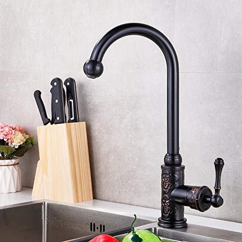 Robinet mitigeur de cuisine pivotant laiton vintage - 3