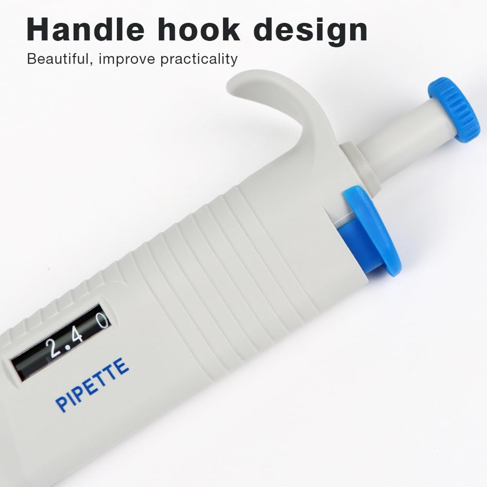 Pipette, manuelle einkanalige einstellbare Labo-Ory-Pipetten, 0,1 bis 2,5 µl einstellbar, manuelles variables Volumen, Einzelkanalpipetten, LCD-Labor-Mikropipette, für präzise Probenahme im Labor