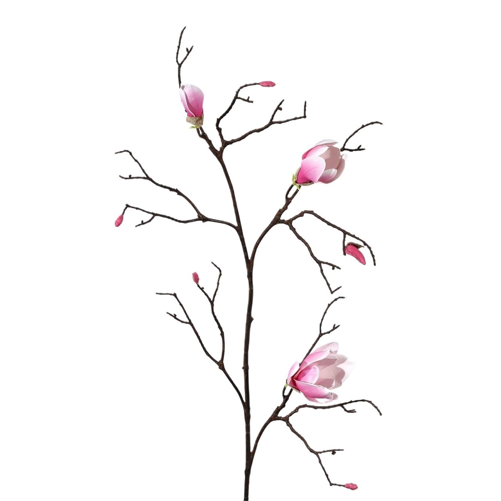 WLH Alexanders 2pcs Artificial Magnolia Blossom Artificial Magnolia Branch Flower Silk Blossom Arrangement for Family Decoration faux flower(Rose)
