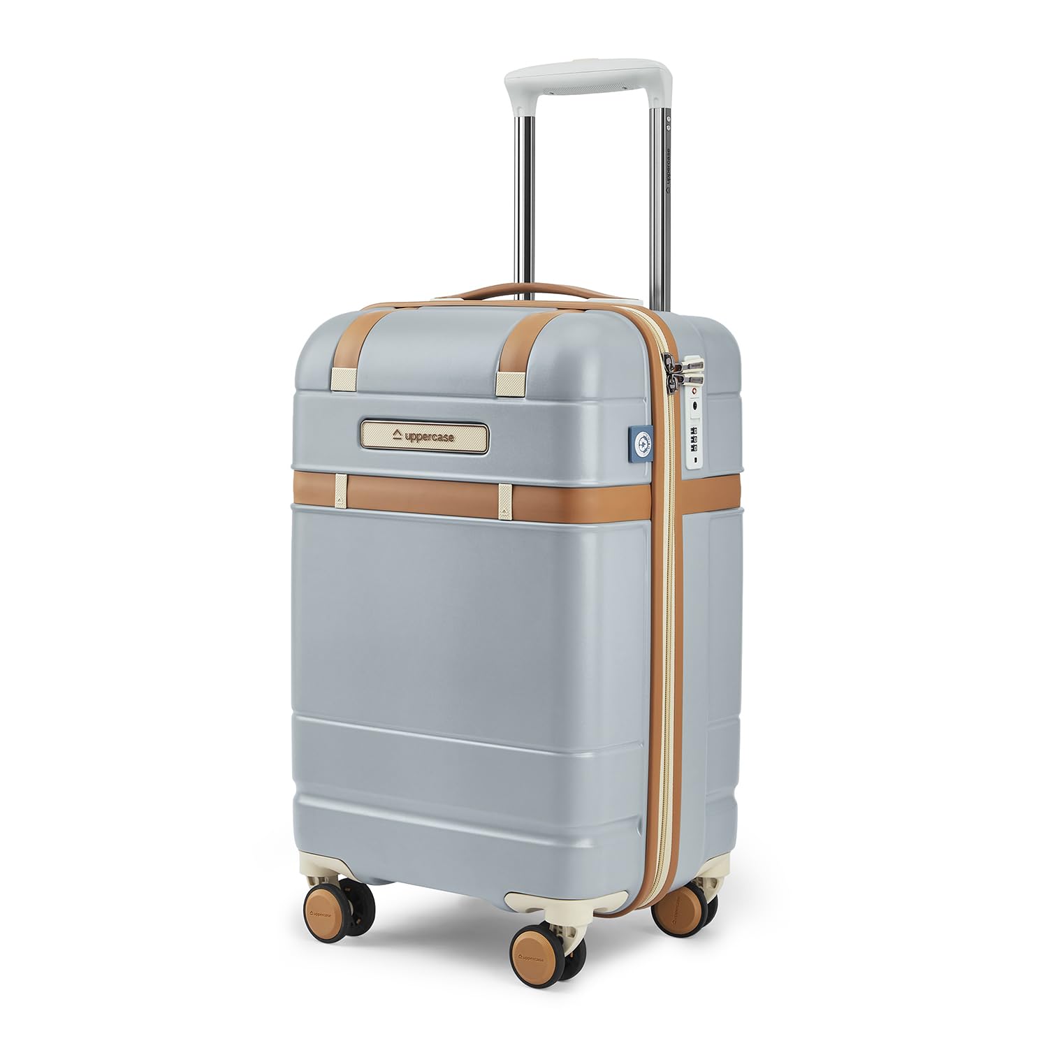 Chester Cabin Size Trolley Bag for Travel | 360° 8 Wheels Hard Luggage with TSA Lock, Anti-Theft Zippers | Hard Sided Polycarbonate Small Suitcase for Both Men & Women (Grey)-image-36