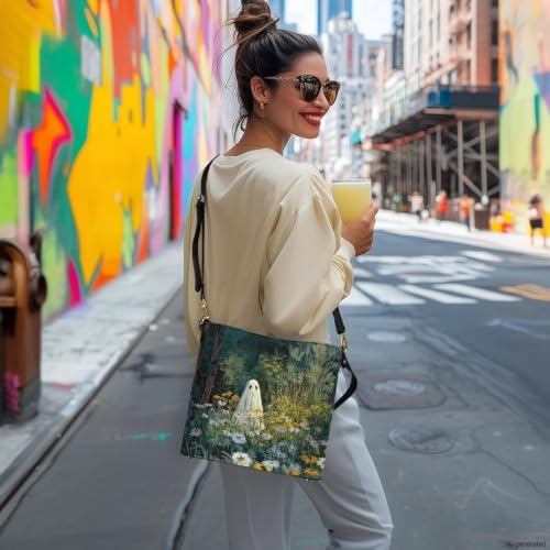 Image of HUGS IDEA Boho Bags for Women Leather Handbag Shoulder Bucket Crossbody Purse