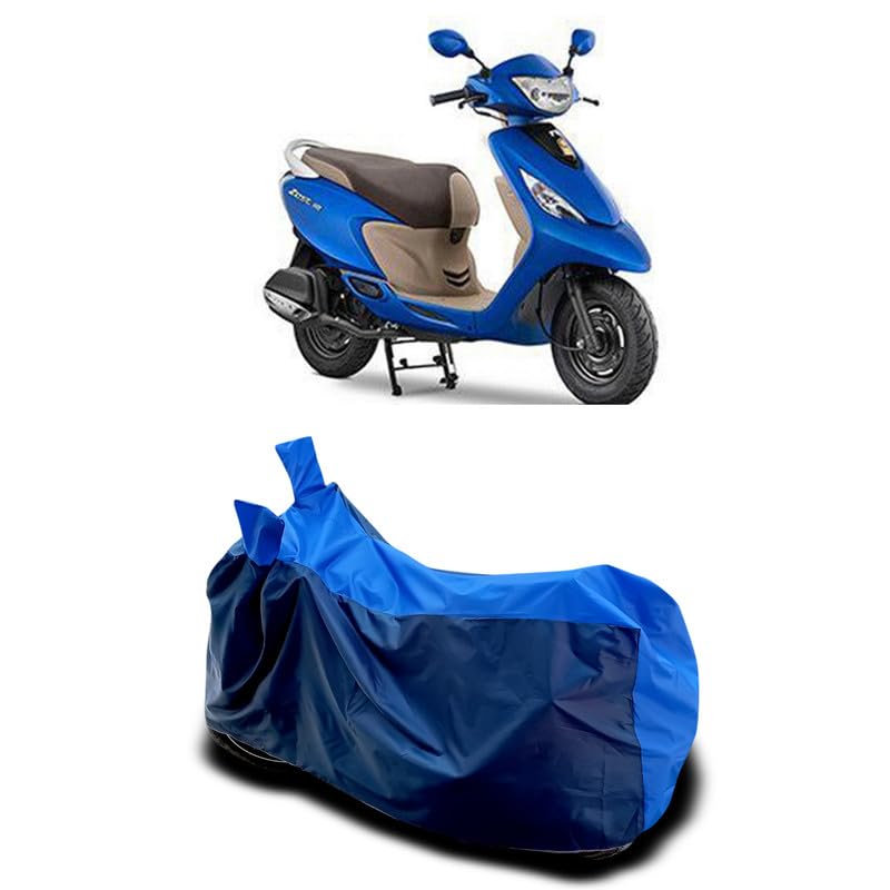 Image of DUFFEL-Two Wheeler Bike Body Cover Compatible for Tvs Zest 110 Bs6 Heat Protectio /UV-Rays /Birds Dropping /DustProof /Waterproof All Variants [Nevay Blue]