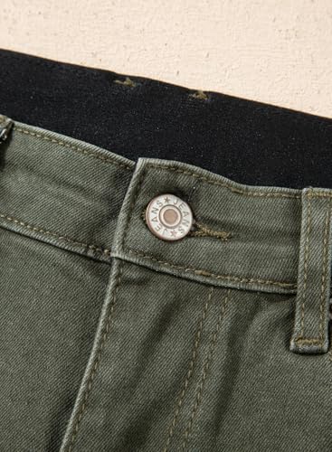 Image of Sidefeel Women's High Waisted Wide Straight Leg Jeans | high rise stretch jeans with pockets,tummy control,classic style,elastic waist