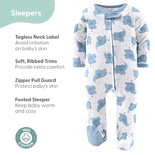 The Peanutshell Baby Layette Gift Set for Boys - 30 Piece Layette Set, Newborn to 9 Months Baby Boy Clothes - Elephant Blue4