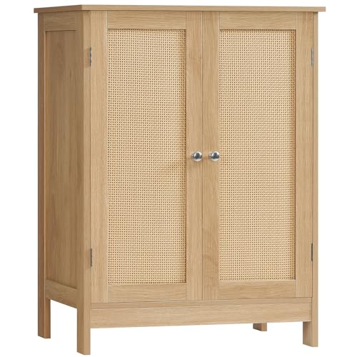 Iwell Storage Cabinet, Rattan Cabinet with Adjustable Shelf, for Living Room, Entryway, Kitchen,...