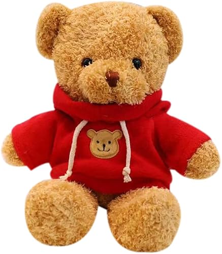 Miniatura 1 de Galatee Lindo oso de peluche con capucha de café, regalos para niños (19.6 pulgadas, rojo)