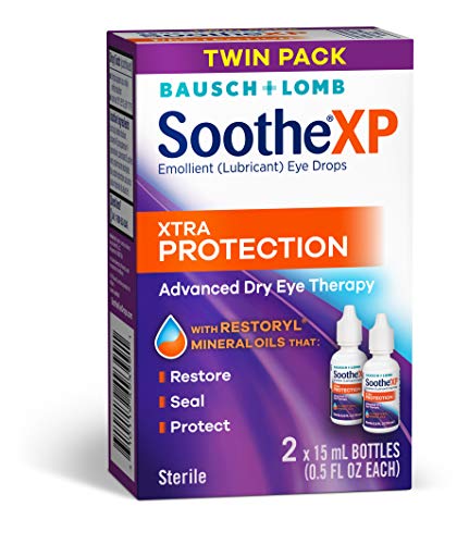 Eye Drops by Bausch & Lomb, Lubricant Relief for Dry Eyes, Soothe XP, 15 mL (Pack of 2)