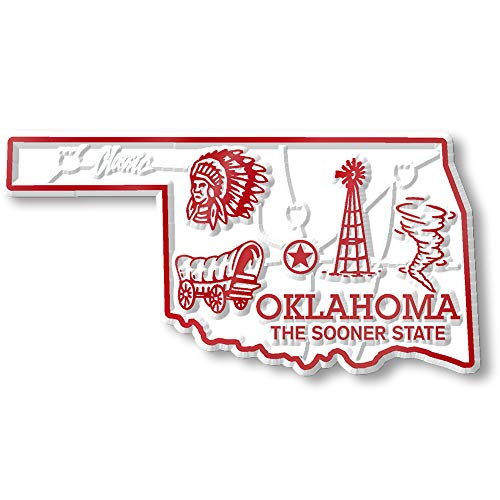 Set de 6 imanes decorativos de Oklahoma de caucho miniatura 3
