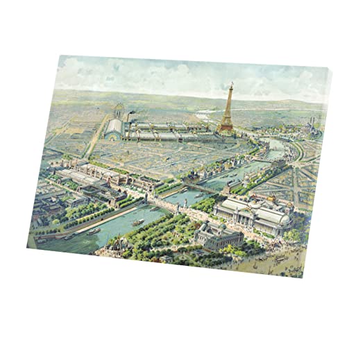 Dessin 1900 Tour Eiffel Vintage Tableau Rétro Souvenir de Paris