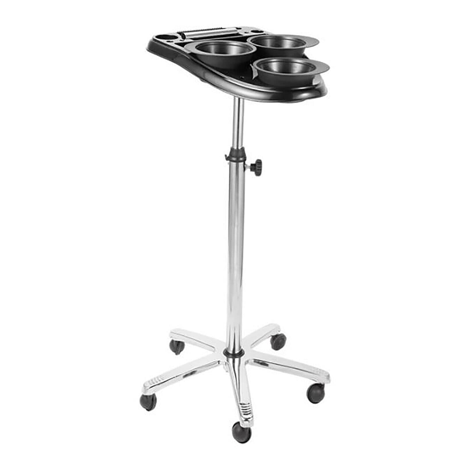 Friseursalonwagen, Friseurwagen mit 5 Räder 3 Färbeschalen Einstellbare Höhe 70–105 cm für Friseure Friseurakademien Privathaushalte