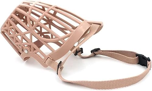 Miniatura 6 de Juego de 7 bozales de plástico suave para perros, cesta ajustable antimordeduras para mascotas, jaula de malla para entrenamiento de perros,