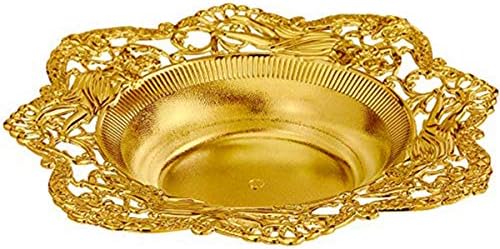 IMPRESSIVE CREATIONS Reusable Decorative Serving Dish – Plastic Candy Dish with Elegant Gold Finish – Functional and Vintage Design