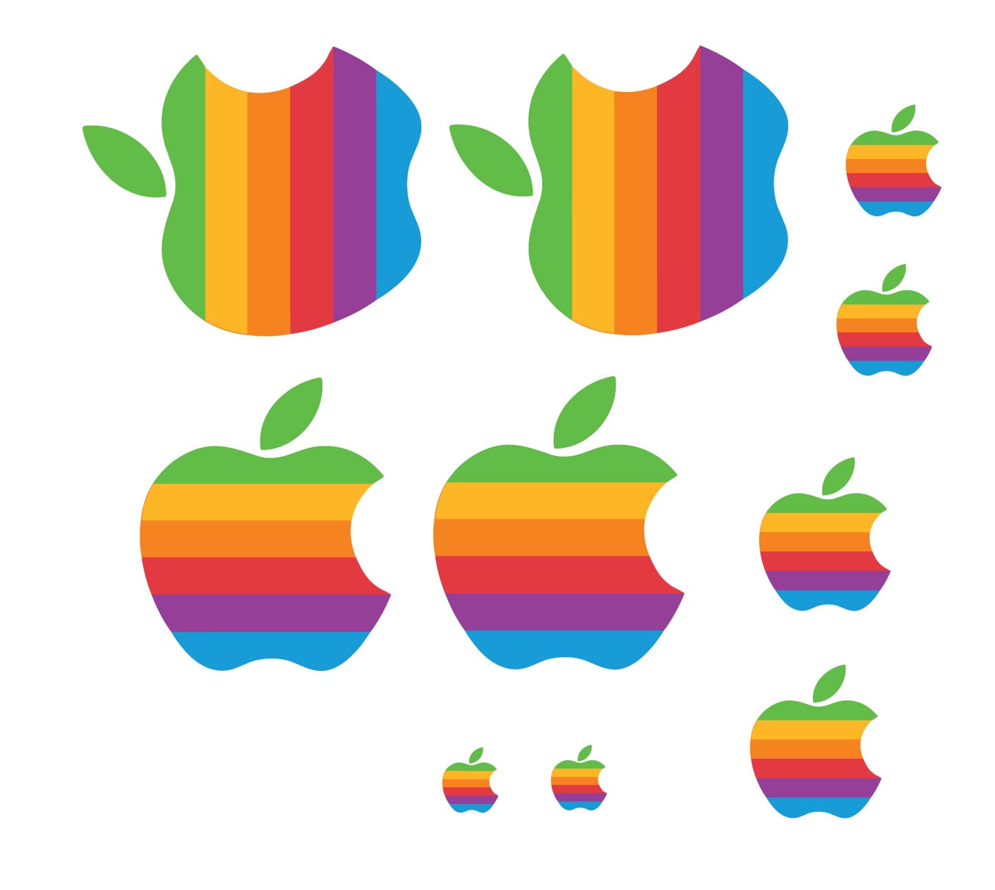 Shivoid - Colorful Apple Logo Combo Pack for Mobiles, Laptops, Desktops, Ipads (Different Sizes) (Pack of 10) (B0CR81HR34) Amazon Price History, Amazon Price Tracker