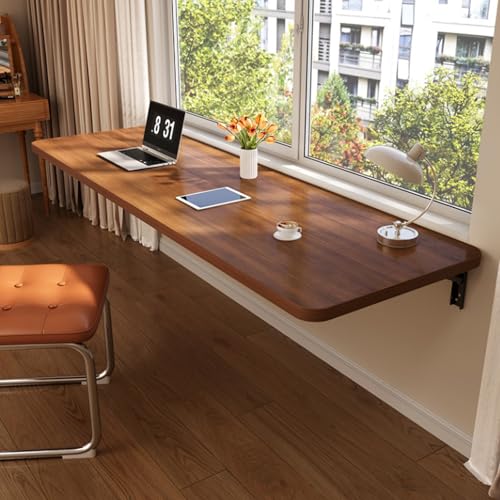 Table pliante murale gain de place : bureau flottant bois pour ordinateur portable - 7