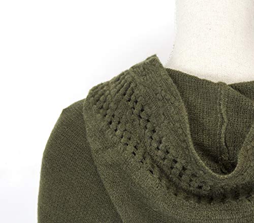 Styles I Love Women Fringed Lace Up Hooded Poncho Pullover Cardigan Soft Wrap for Winter Season4