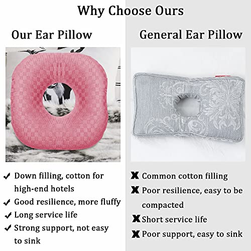 Wuronsa Ear Piercing Pillow for Side Sleepers, Pillow with an Ear Hole for CNH and Ear Pain Ear Inflammation Pressure Sores, O-Shaped Side Sleeping Pillow, Ear Guard Pillow(Pink) by Wuronsa - Image 7