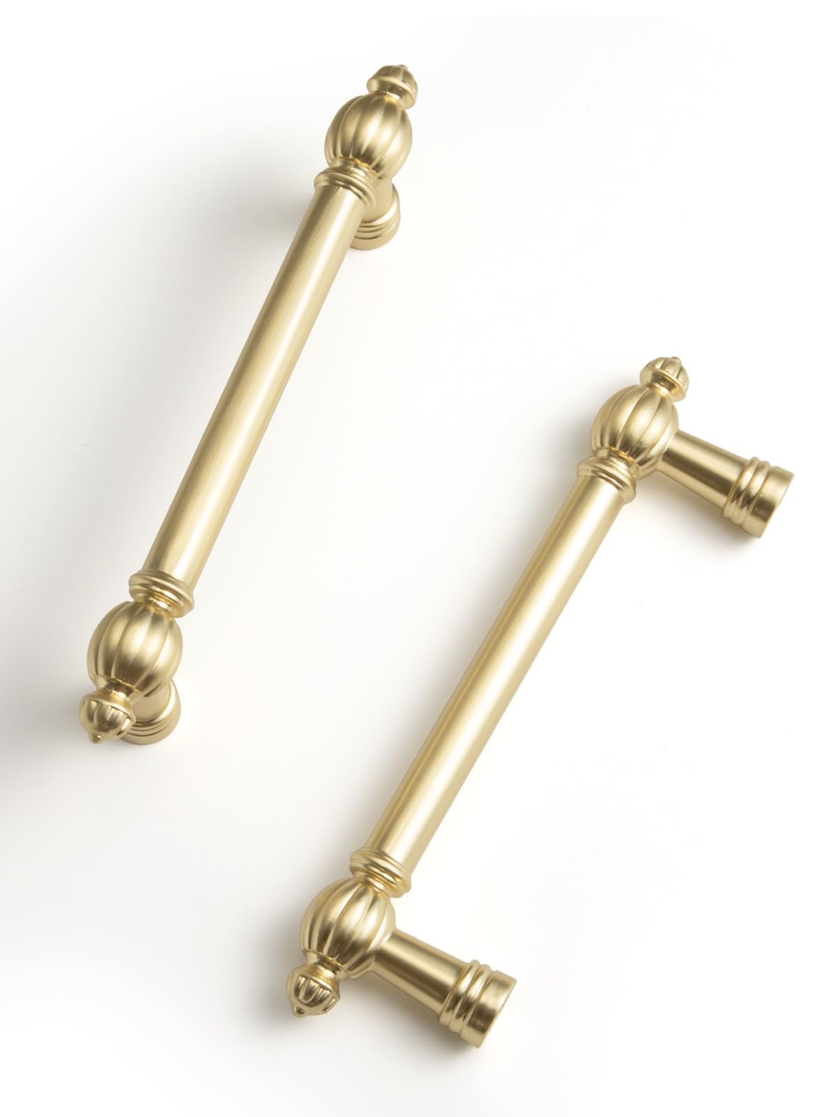 Brushed Gold Zinc Alloy Cabinet Pulls - 3-3/4"(96mm) Hole Center Classic Vintage Drawer Handles,Kitchen Cupboard Bathroom Dresser Cabinet Hardware Handles
