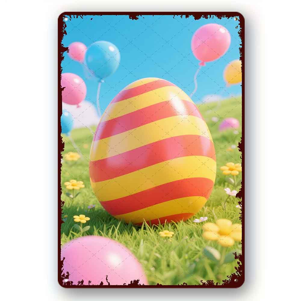 peiyeety Metal Tin Signs Vintage Funny Easter Egg Suitable for Home Yard Farm Garden Garage Inspirational Quotes Wall Decor Halloween8x12 Inch
