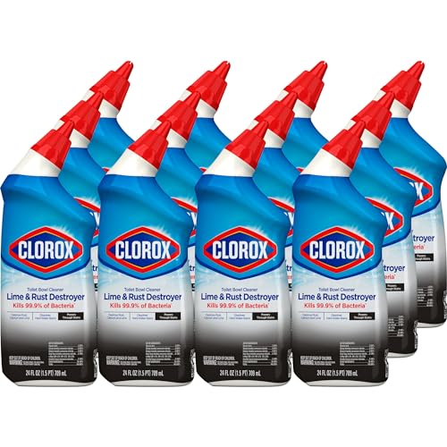Image of Clorox Toilet Bowl Cleaner Lime & Rust Destroyer - 24 Ounces, Pack of 12 (Package May Vary)