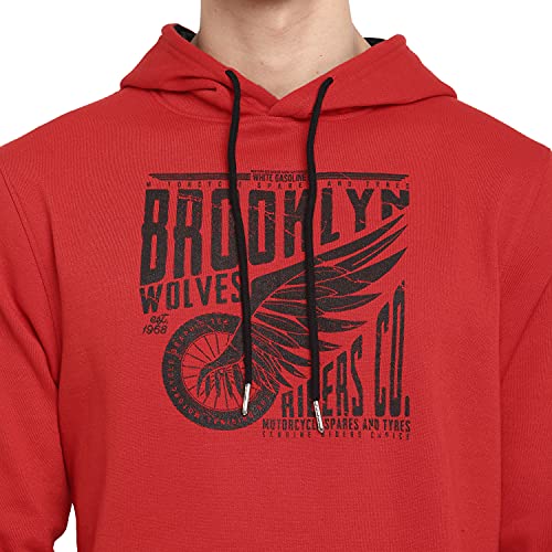 Image of Deniklo Mens Polyester Hooded Neck Sweatshirt