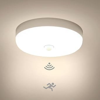 Combuh Indoor LED PIR Motion Sensor Ceiling Light 15W 1500LM, 15CM Natural White 4000K, IP56 Waterproof Flush Round Lights Fitting 240V for Porch Hallway Roof Stairway [Energy Class E]
