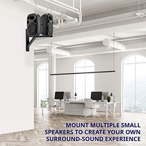 Lyxpro Wall Mount Speaker Bracket For Professional Audio Pa Speaker Holder Set Of 2 Pair Heavy Duty Metal Supports 90 Lbs. Weight Capacity Interchangeable Posts Black - Lyxwsb15B #TOP5