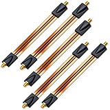 deleyCON 5x Fensterdurchführungen SAT Kabel 17cm Flexibel 26cm Länge Kupplung Fenster & Türen Vergoldet Extrem Flach Geschirmt Klebepads - Kupfer