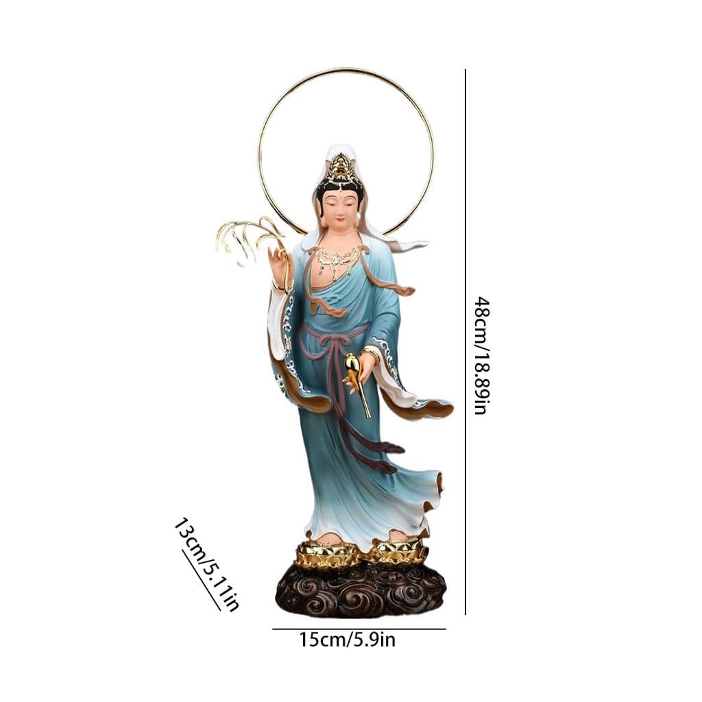 Posąg Buddy do wnętrz Dom Zen z żywicą Stojący posąg Buddy Guanyin Ozdoby Biuro Salon Studia Rzemiosło Medytująca Statua Buddy Figurka Rzeźba