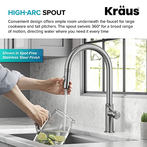 Kraus Allyn Modern Industrial Pull-Down Single Handle Kitchen Faucet In Brushed Gold, Kpf-2654Bg,17 3/8 Inch #TOP7
