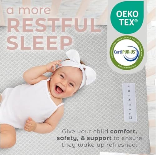 Bamboo Charcoal Dual-Sided Crib Mattress, 2-Stage Certipur-Us Premium Memory Foam Hypoallergenic Baby Mattress,100% Waterproof Firm Support For Infant Cooling Gel For Toddler, Washable Cover 52X27X5.5 #TOP4