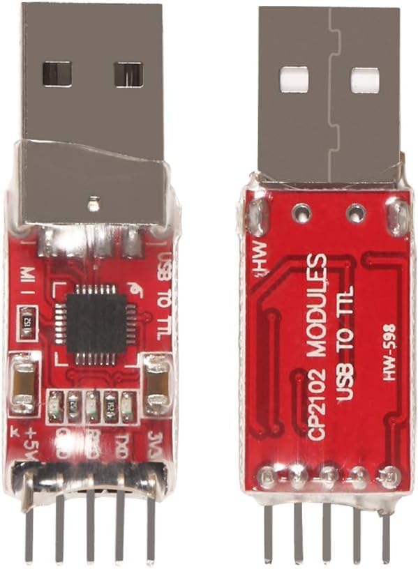 Generic CP2102 USB 2.0 to TTL UART Serial Convertor Module - 5 Pin - Red and Silver-image-22