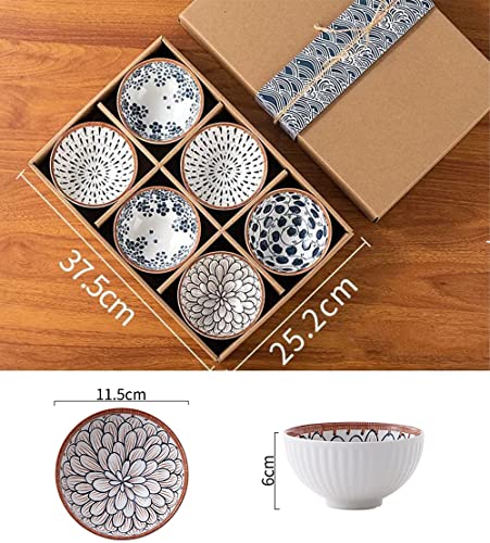 Image of Porcelain Bowls Set, 300 ML Serving Bowls Cereal, Salad, Pasta, Soup, Dessert, Suitable for Restaurant & Kitchen, Dishwasher Microwave & Oven Safe for Dining (6 -Piece)