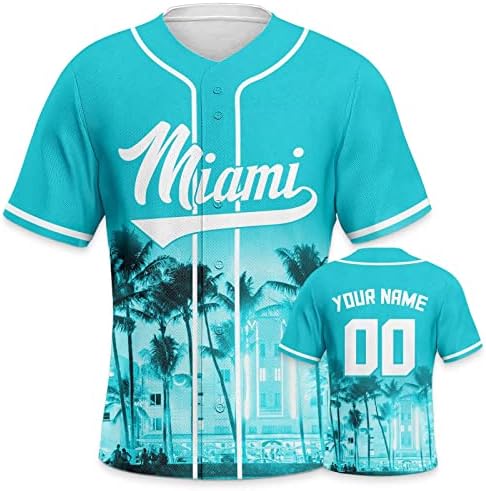 Custom Baseball City Night Skyline Jersey Shirt for Men Women Youth Fans Gifts Personalize Your Name Number…