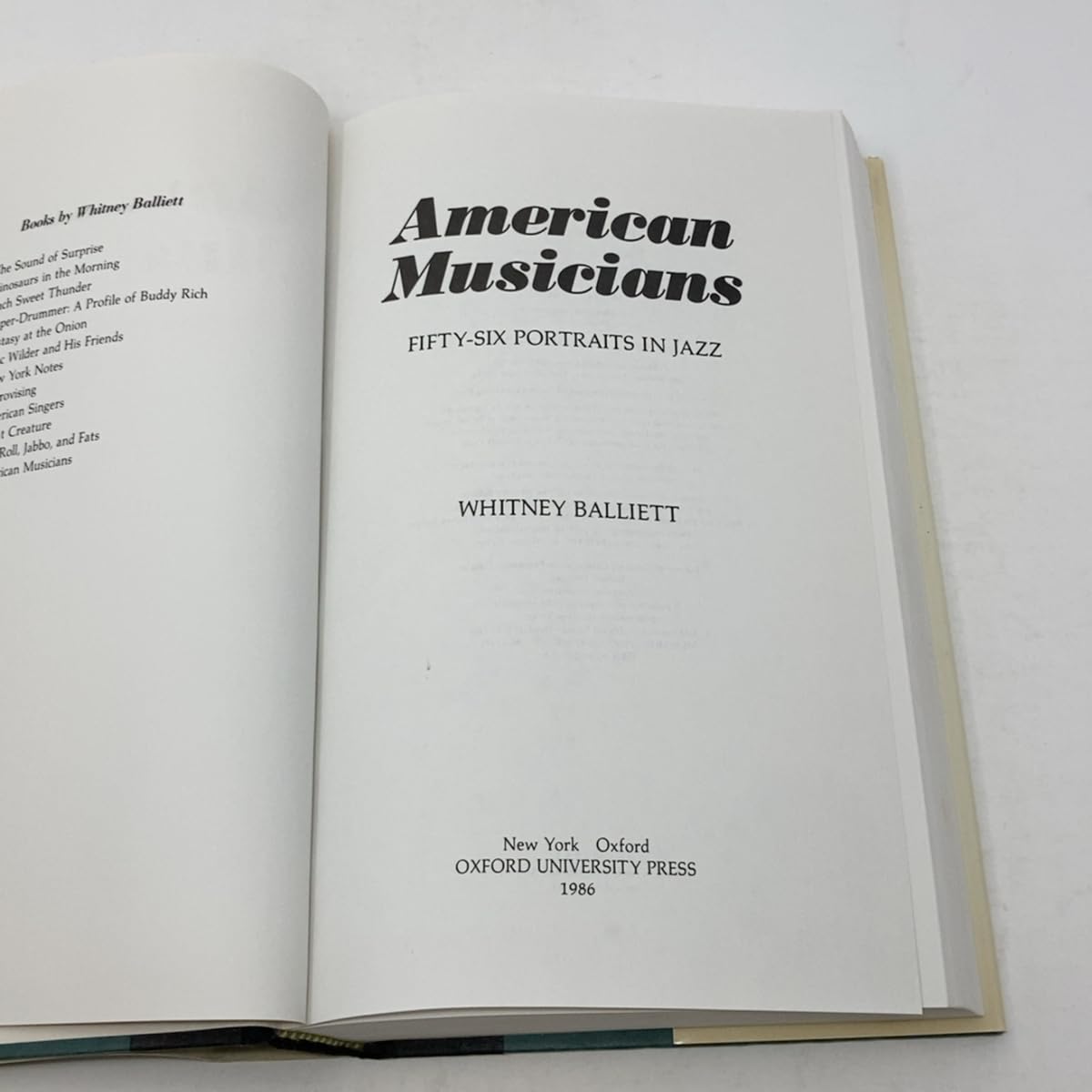 American Musicians: Fifty-Six Portraits in Jazz