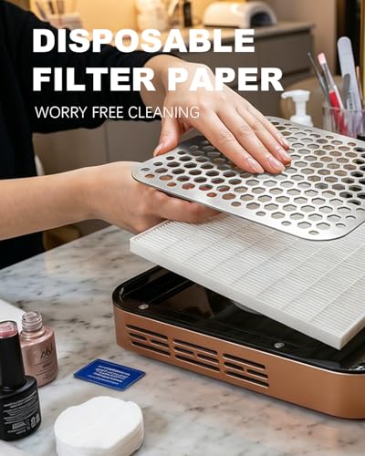 Image of Professional Rechargeable Nail Dust Collector, Cordless Nail Dust Vacuum Machine with Strong Airflow, Low Noise Manicure Dust Collector for Acrylic Gel Polish Nail Drill, Home & Salon Use