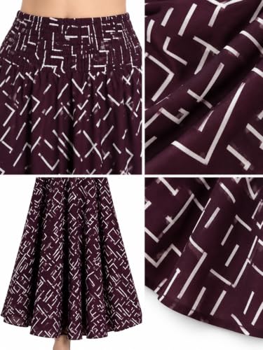 Image of Women's Printed Viscose Crepe Flared Palazzo Pants with Pockets | Elastic Waist | Full Length | Casual | Free Size