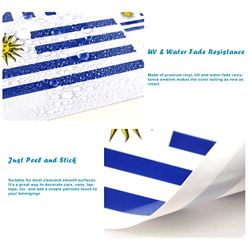 Image of QQSD Uruguay Flag Sticker Uruguayan Decal in Multiple Sizes, 3 Pack, 11.7 x 8.3 Inches