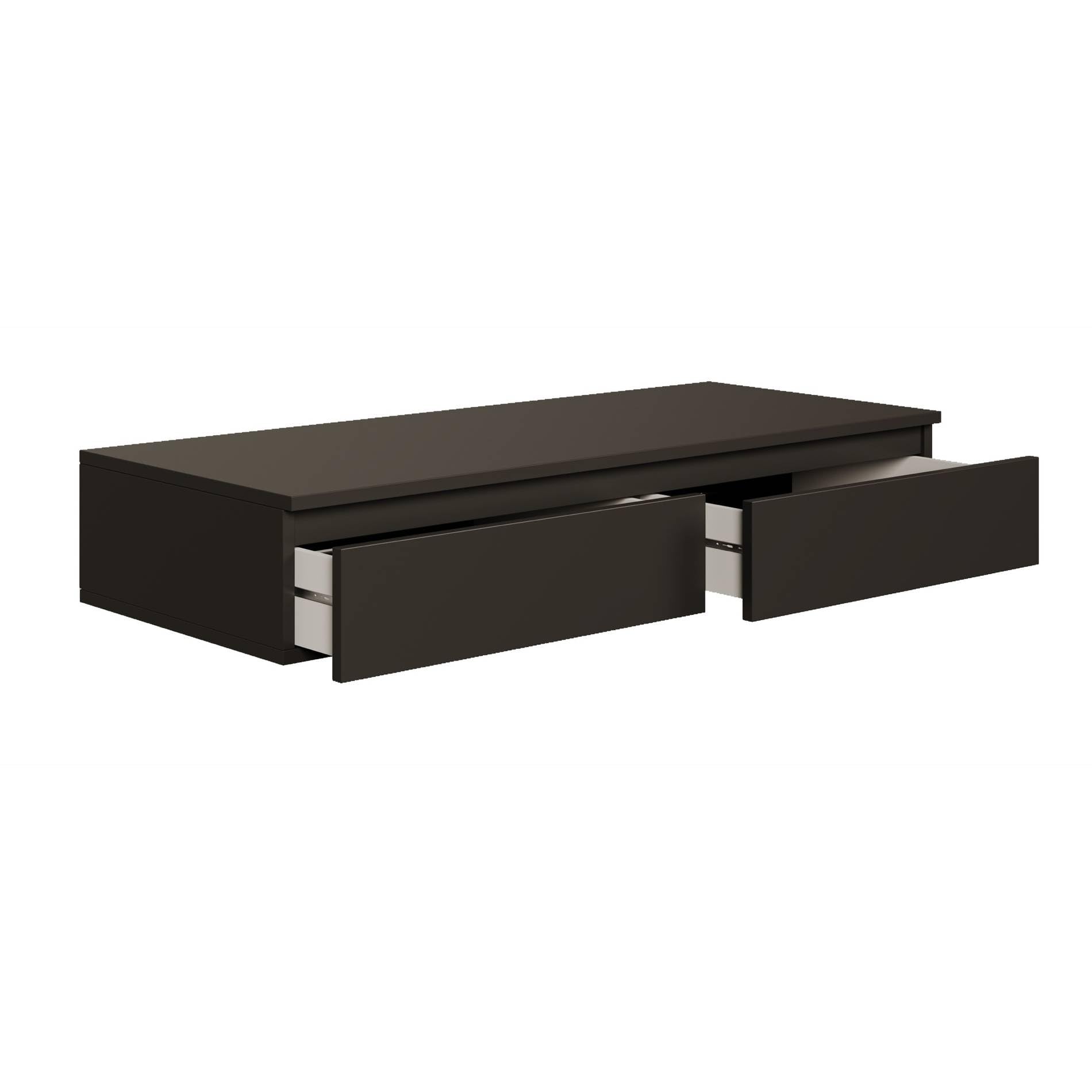 Selsey Postazione Trucco Moderna Nera Toeletta Trucco Sospesa 120 cm con 2 Cassetti Toeletta Trucco con Sgabello Elegante e Resistente, Perfetta per Interni Contemporanei e Spazi Compatti