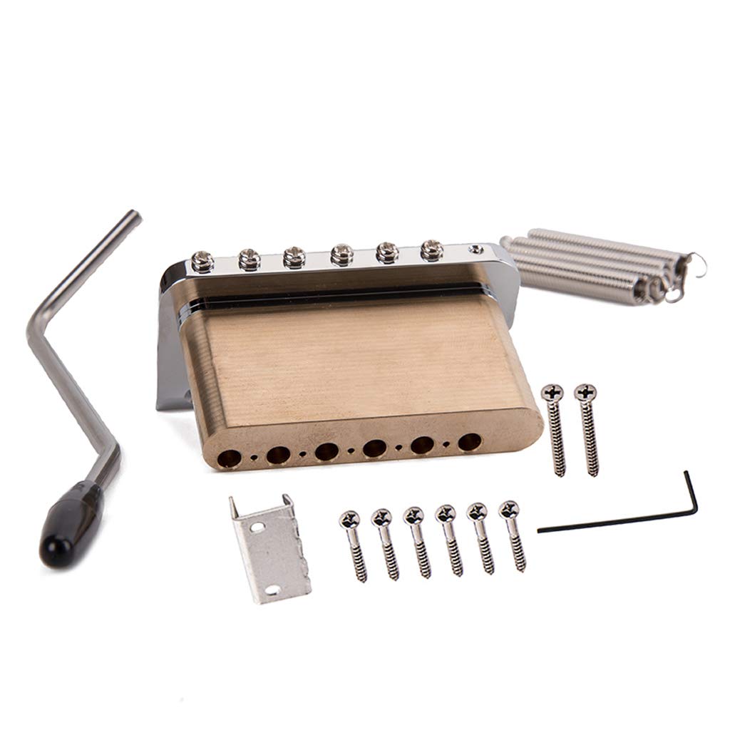 Alnicov, Selletta in acciaio inossidabile con ponte in ottone con sistema tremolo, ricambio per chitarra elettrica Stratocaster ST