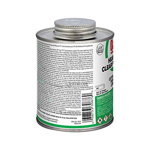 Oatey 30876 Heavy Duty Clear Pvc Cement, 16 Oz #TOP6