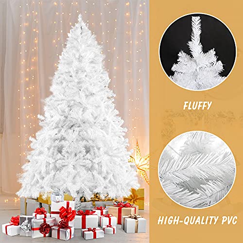 Dporticus 5' Premium Spruce Artificial Christmas Tree W/Metal Stand，White #TOP5