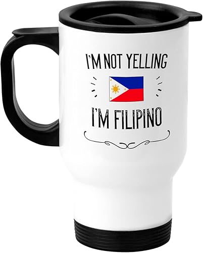 Philippines Pride Souvenir and Gifts. I'm Not Yelling I'm Filipino 11 Ounce Coffee Mug. Gift Idea for Proud Wife, Husband, Friend or Coworker