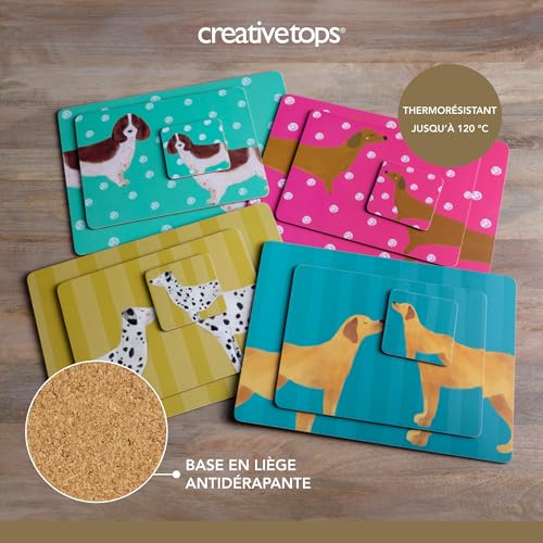 Sets de table en liège motif chien Creative Tops pour table préservée